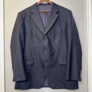 New $1495 BURBERRY LONDON Navy Blue Striped Wool Blazer 44 R Sport‎ Coat NWOT